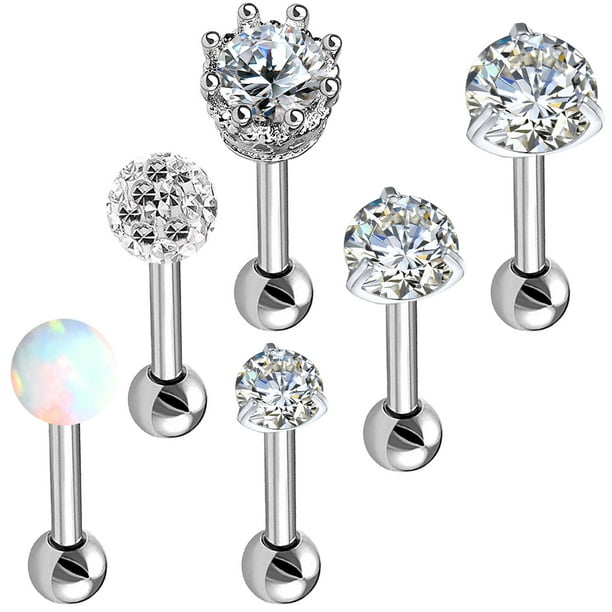 Details about / Flower Crystal Ear Helix Tragus Cartilage Bar Stud Earring Piercing Jewelry Gift